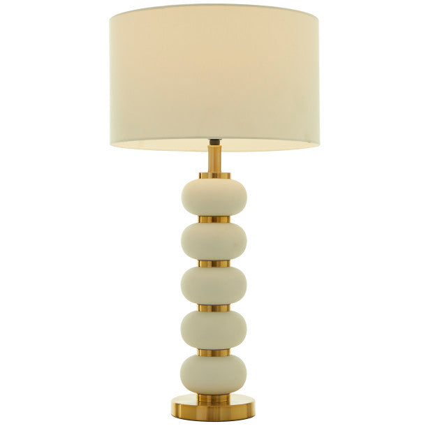 Metal Orbs Style Base Table Lamp with Drum Shade