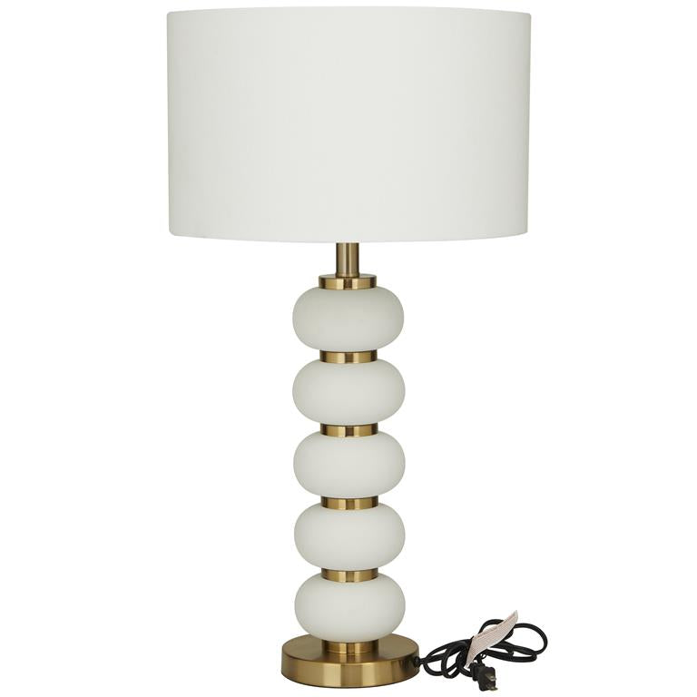 Metal Orbs Style Base Table Lamp with Drum Shade