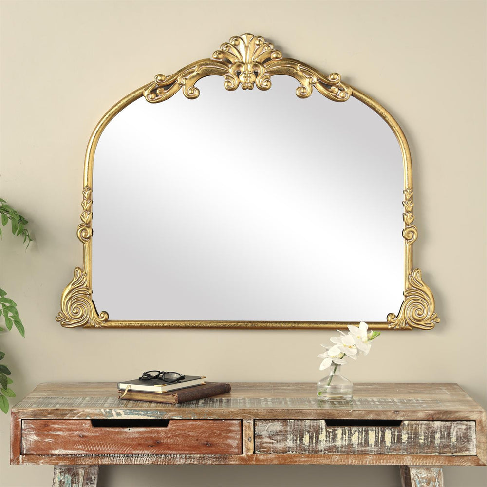 Metal Ornate Arched Baroque Wall Mirror