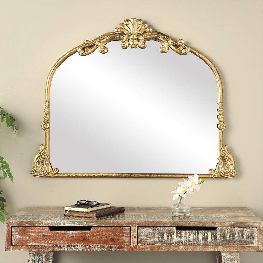 Metal Ornate Arched Baroque Wall Mirror
