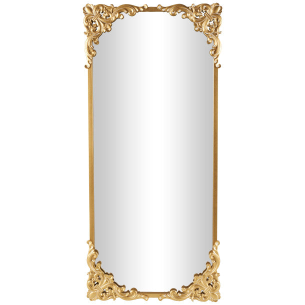 Tall Metal Ornate Baroque Floor Mirror, 66"