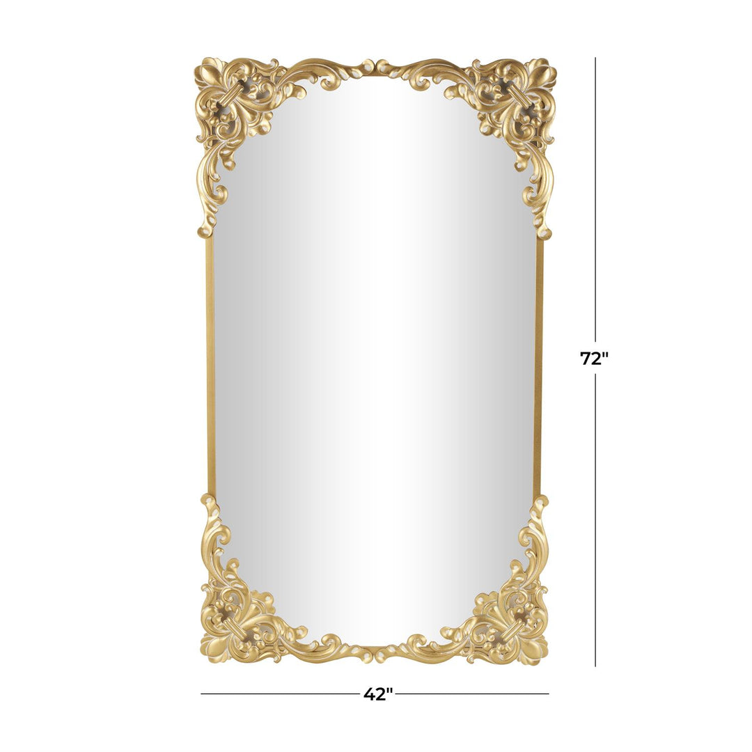 Tall Metal Ornate Baroque Floor Mirror, 72"