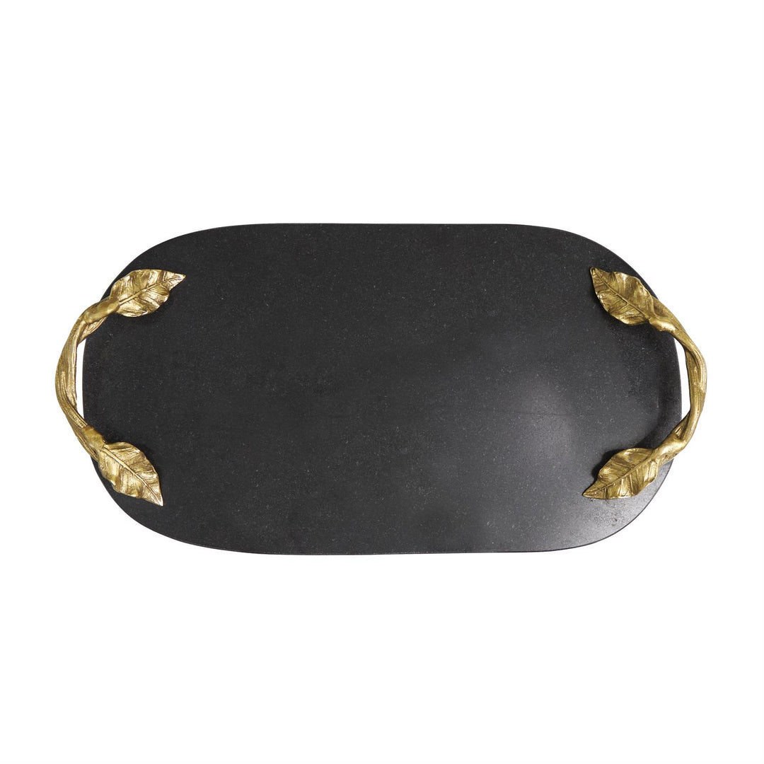 Marble Tray with Gold Leaf Handles