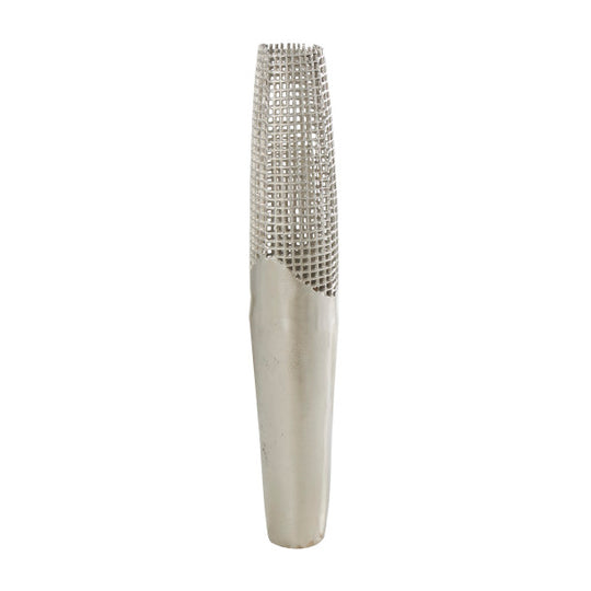 Tall Aluminum Hammered Floor Vase, 31"
