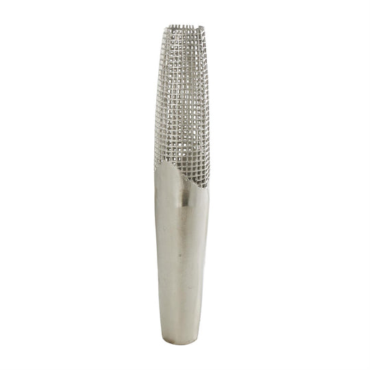 Tall Aluminum Hammered Floor Vase, 31"