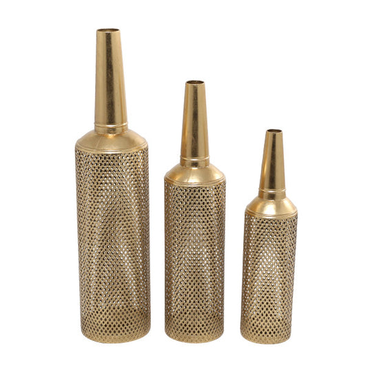 Diamond Patterned Vase Set with Open Frame Design