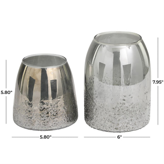 Glass Textured Vase Set
