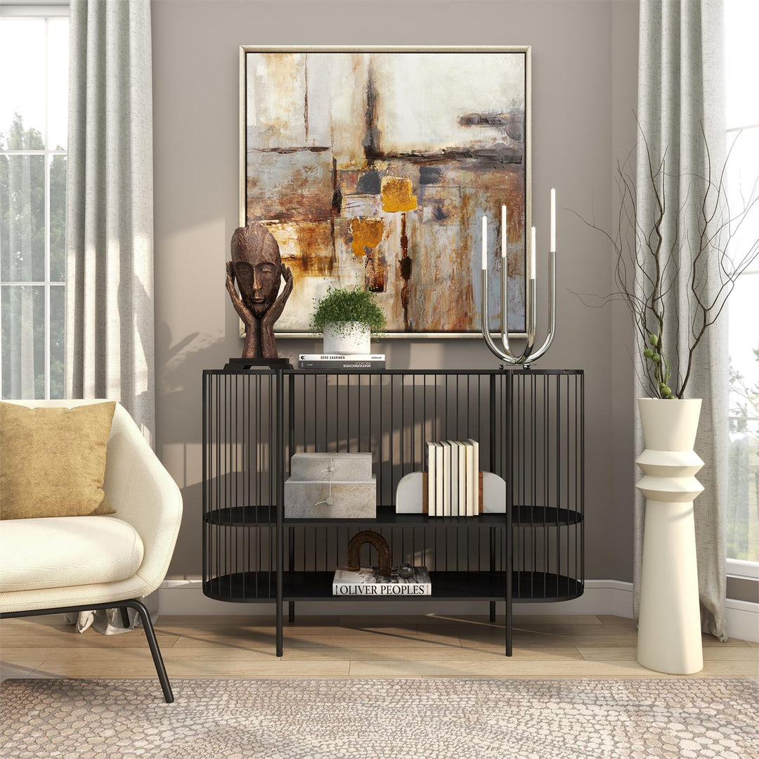 Stainless Steel Abstract U-Shaped Candelabra, 4 Holders