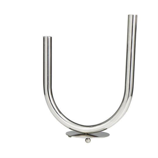 Stainless Steel Abstract U-Shaped Candelabra Set