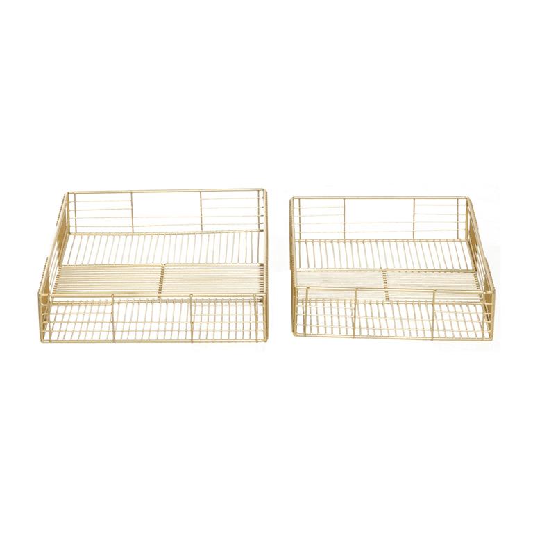 Rectangular Metal Wire Tray Set