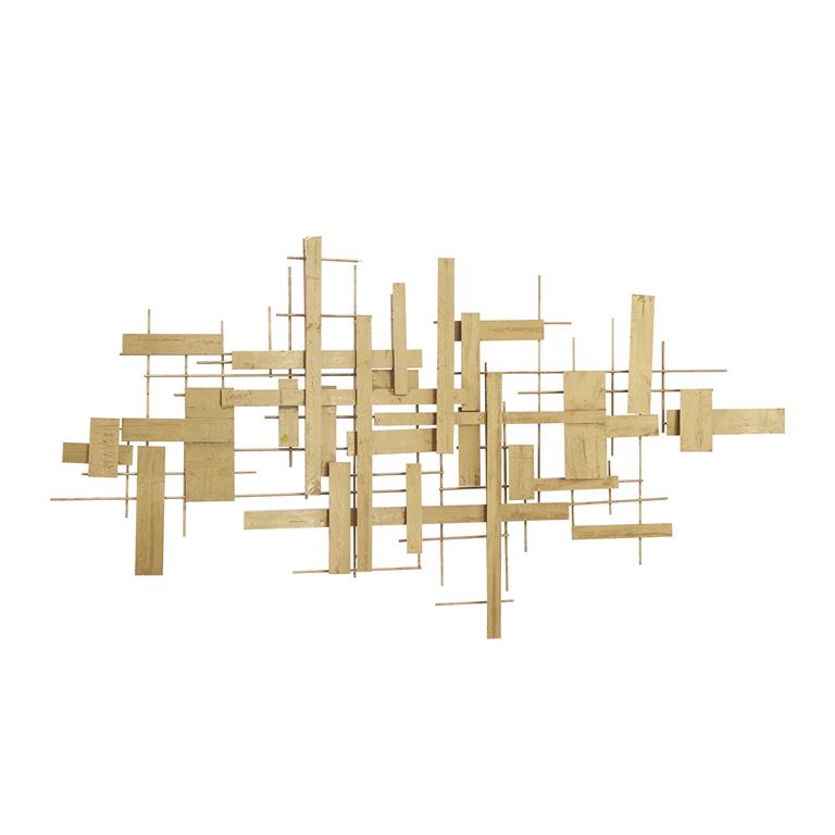 3D Geometric Stripes Large Metal Wall Art