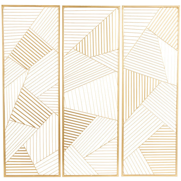 3D Geometric Metal Wall Art Set