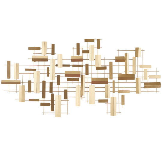 3D Wide Geometric Grid Wall Art