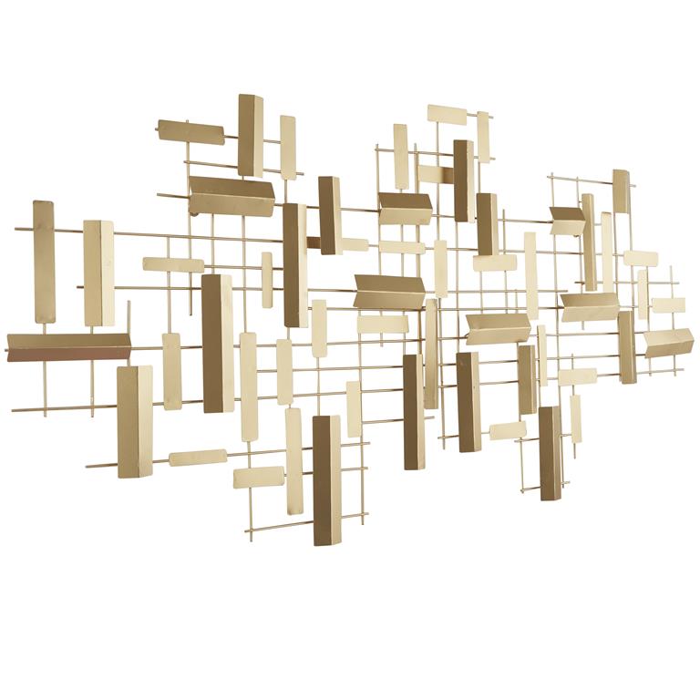 3D Wide Geometric Grid Wall Art