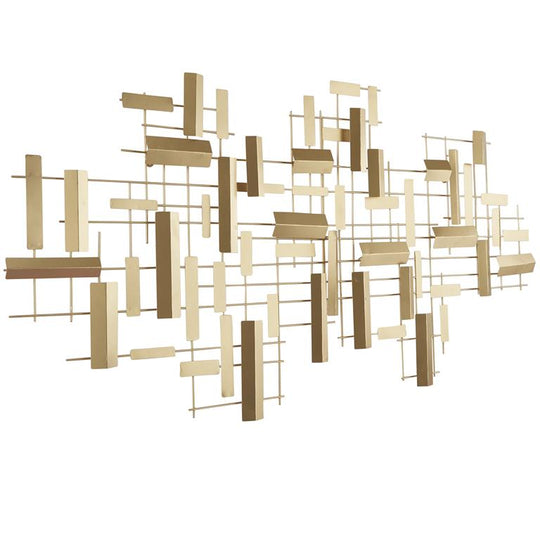 3D Wide Geometric Grid Wall Art