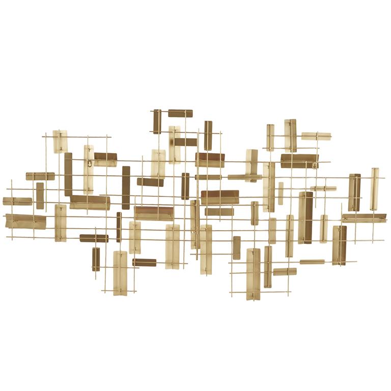 3D Wide Geometric Grid Wall Art