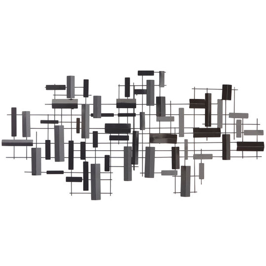 3D Wide Geometric Grid Wall Art