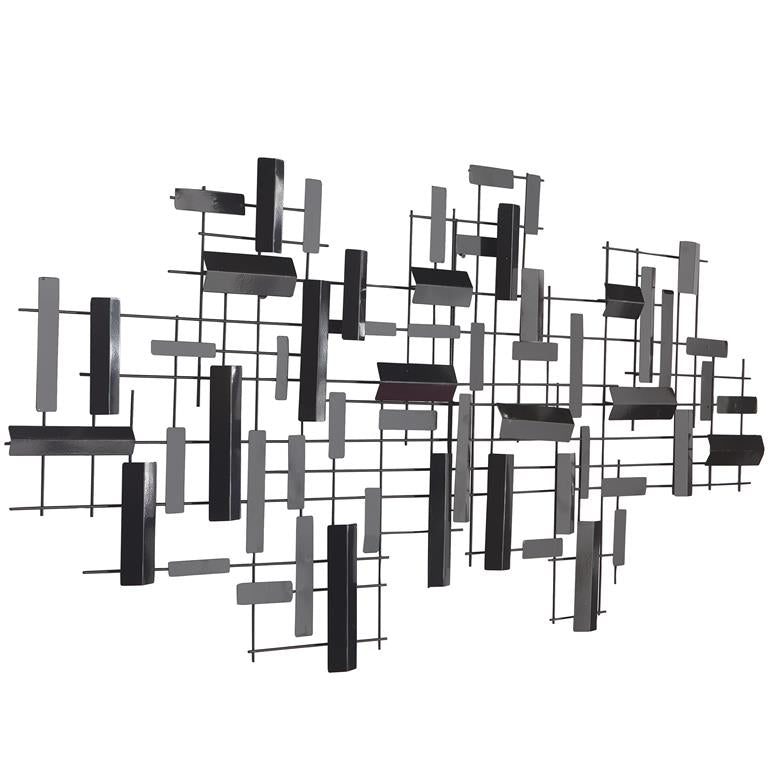3D Wide Geometric Grid Wall Art