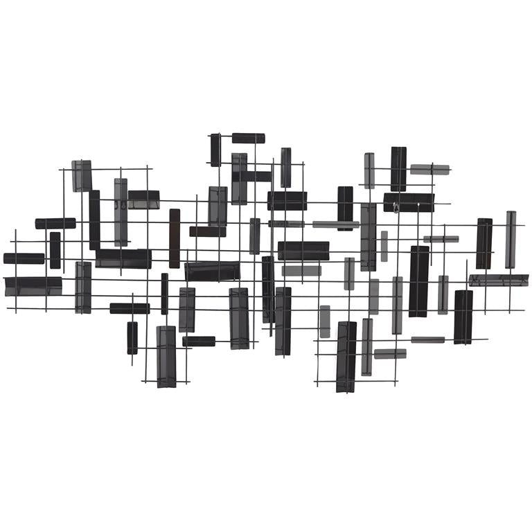 3D Wide Geometric Grid Wall Art