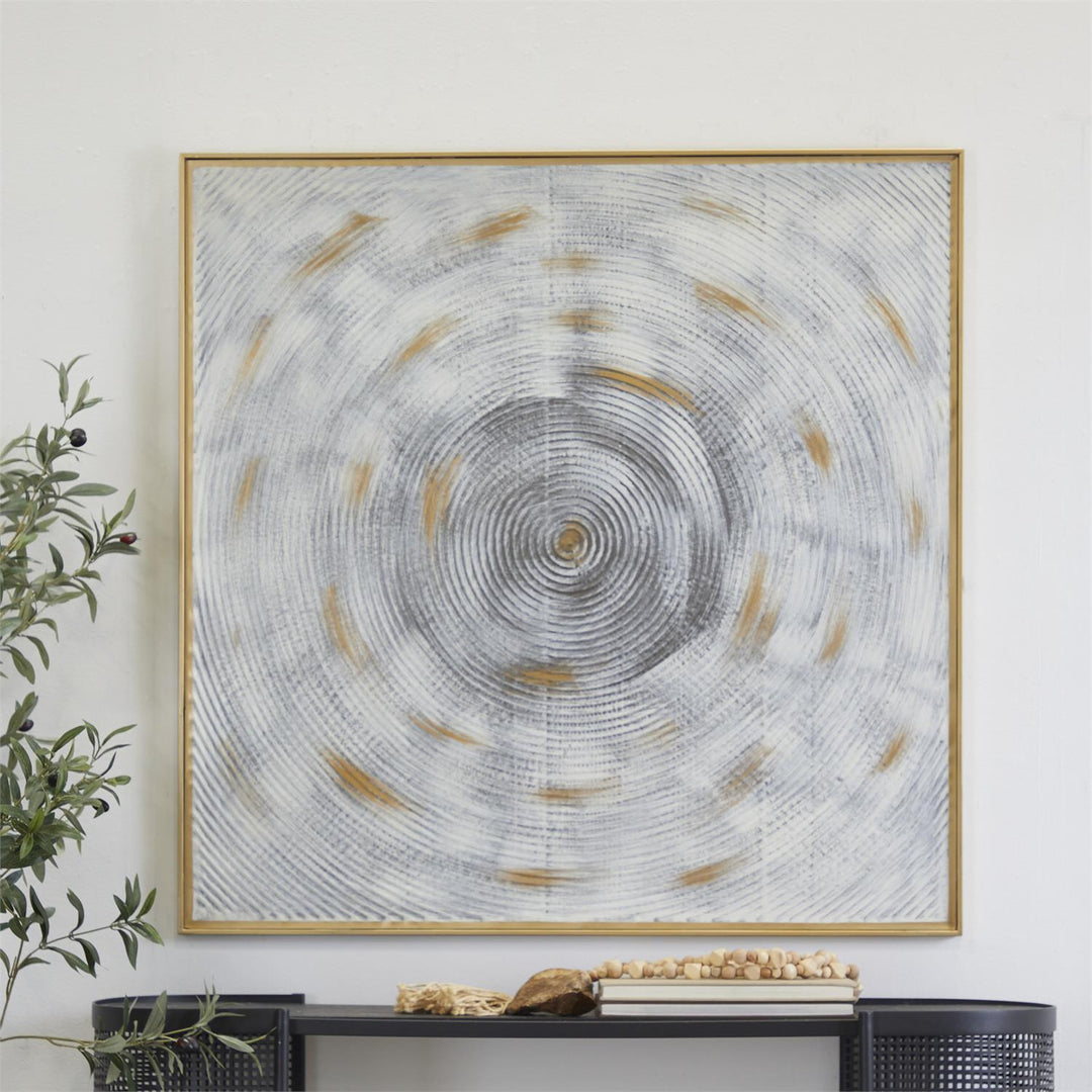 Spiral Textured Metal Painting with Gold Accents Set, 40"
