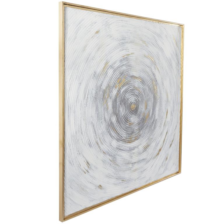 Spiral Textured Metal Painting with Gold Accents Set, 40"