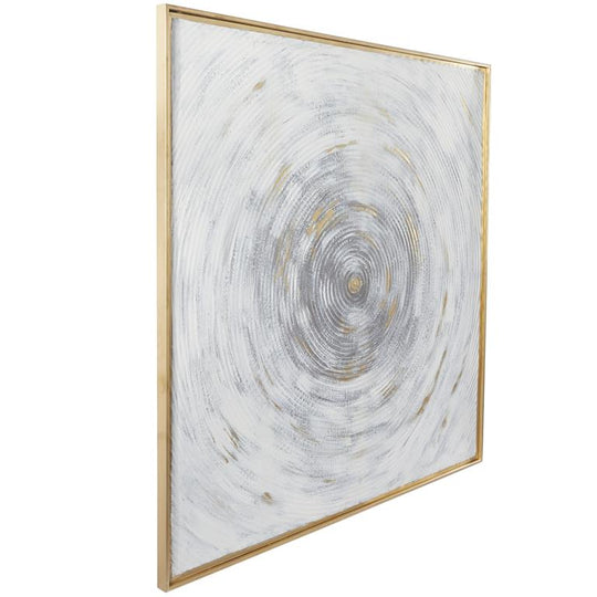 Spiral Textured Metal Painting with Gold Accents Set, 40"