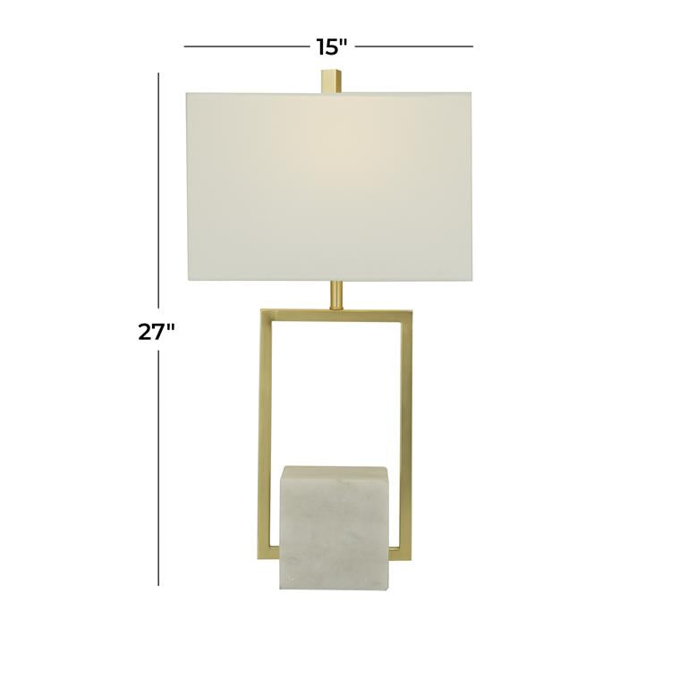 Marble Table Lamp with Square Shade