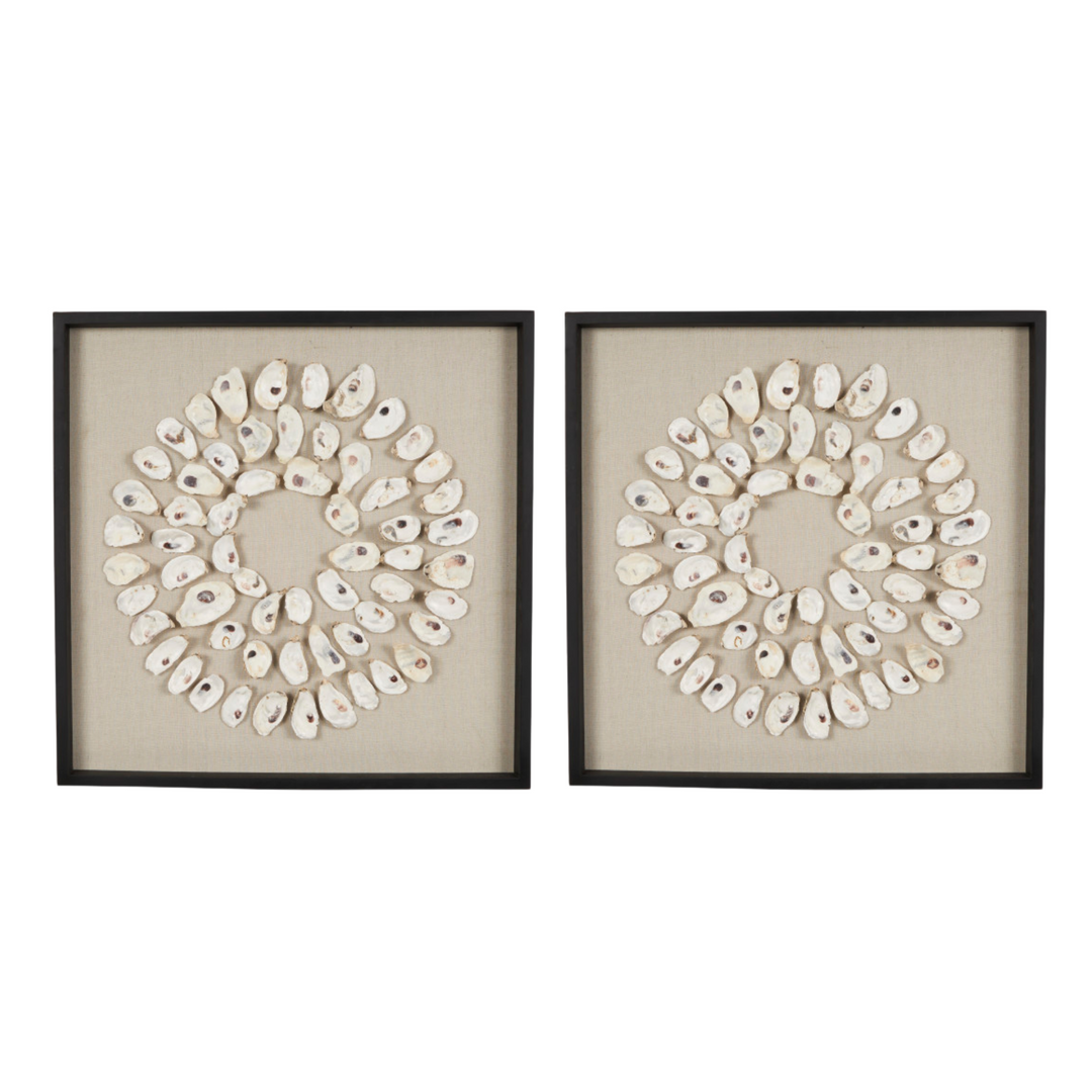 Handmade Shell Display Square Wall Decor Set, 28"
