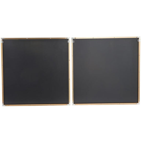 Starburst Porcelain Square Wall Art with Gold Accents Set