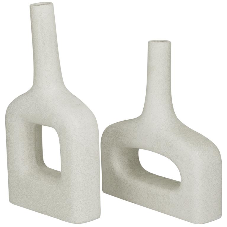 Abstract Geometric Ceramic Vase Set