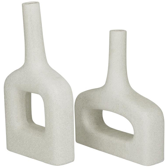 Abstract Geometric Ceramic Vase Set