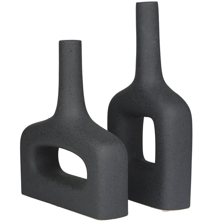 Abstract Geometric Ceramic Vase Set
