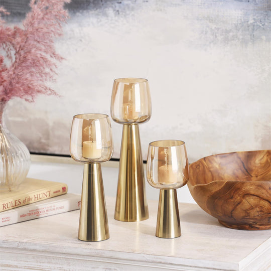 Torchiere Style Candle Holder Set