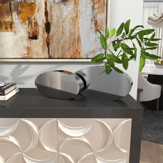 Oval Thin Stainless Steel Vase Set