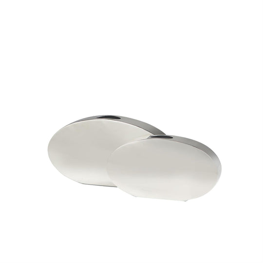 Oval Thin Stainless Steel Vase Set