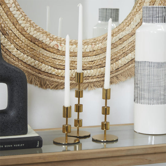 Block Segments Candle Holder Trio Set