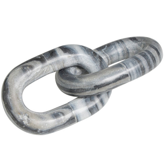 Marble 2 Link Chain Sculpture, 9"