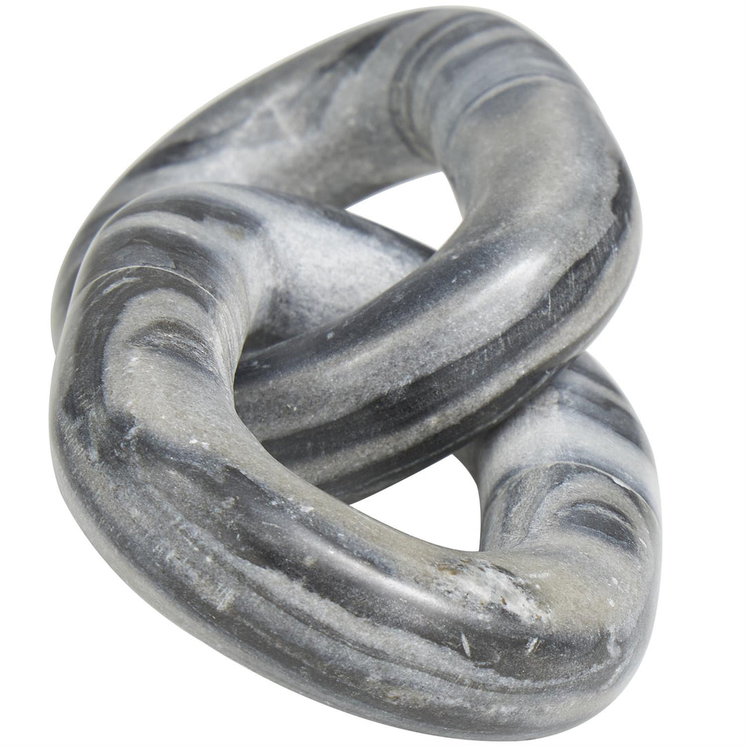 Marble 2 Link Chain Sculpture, 9"