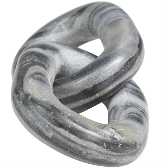 Marble 2 Link Chain Sculpture, 9"