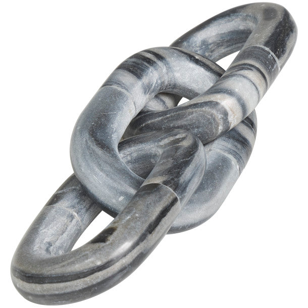 Marble 3 Link Chain Sculpture, 13"