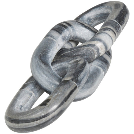 Marble 3 Link Chain Sculpture, 13"