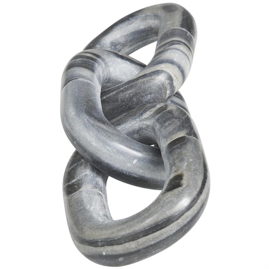 Marble 3 Link Chain Sculpture, 13"