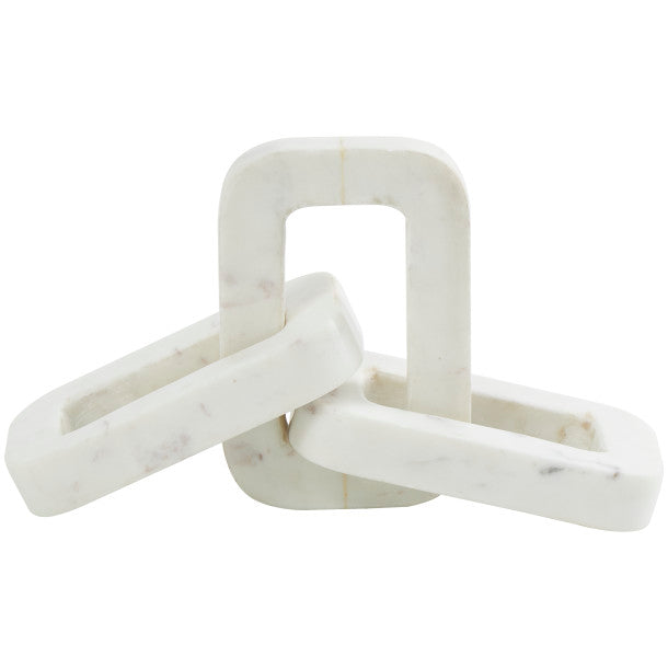 Marble 3 Link Chain Sculpture, 14"