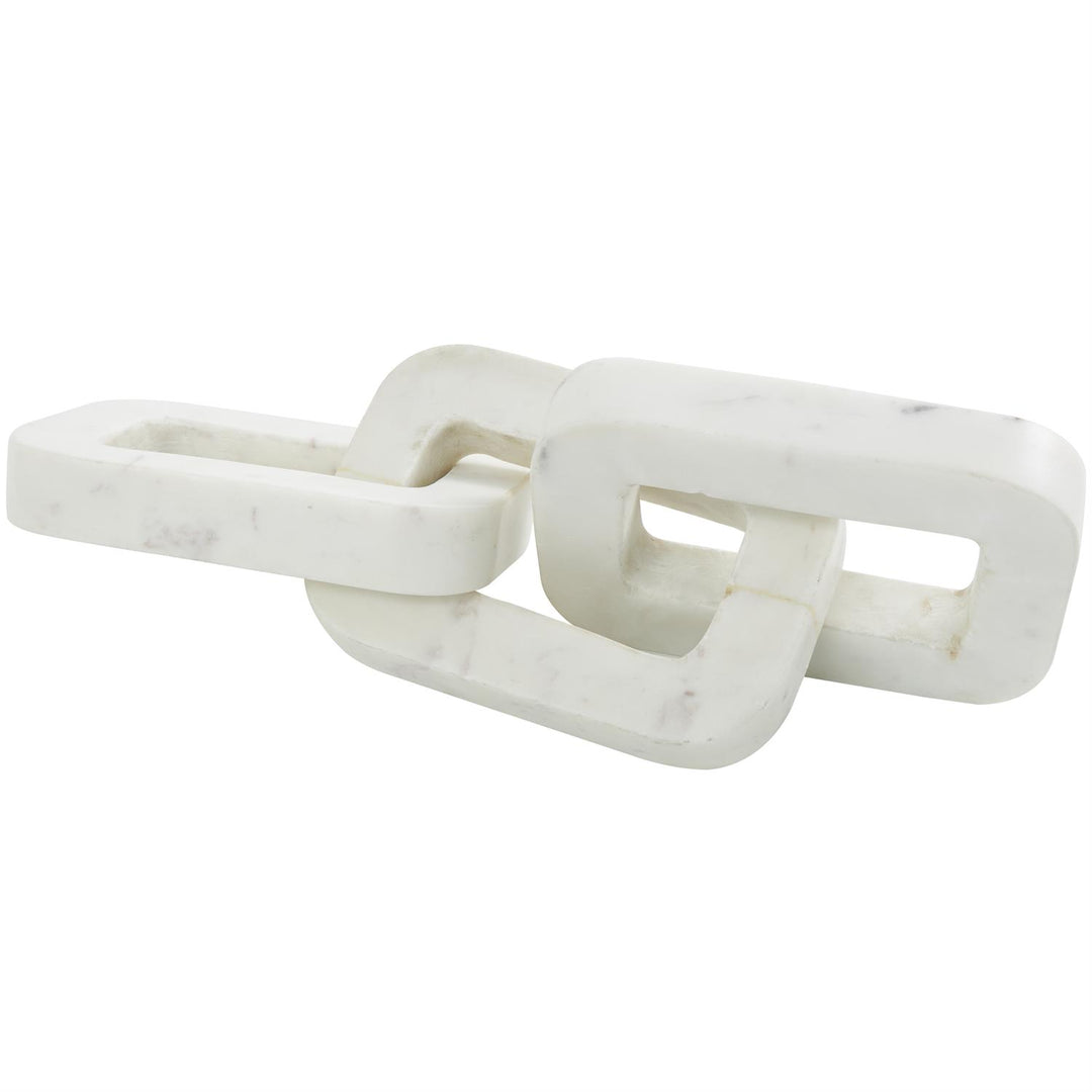 Marble 3 Link Chain Sculpture, 14"