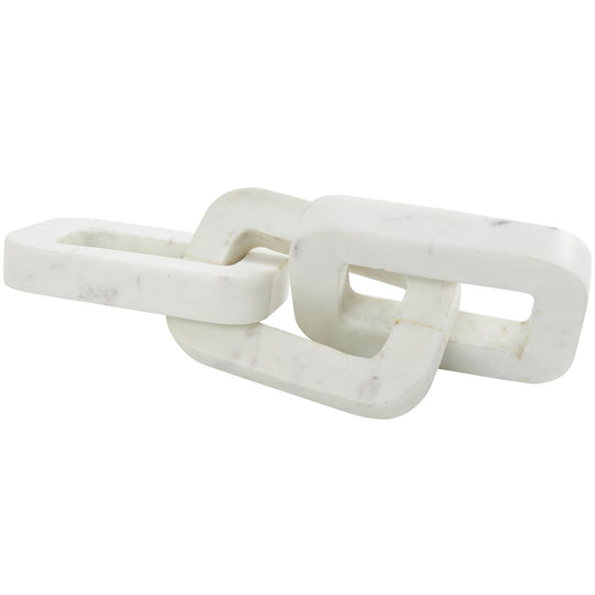 Marble 3 Link Chain Sculpture, 14"