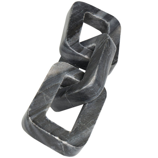 Marble 3 Link Chain Sculpture, 14"