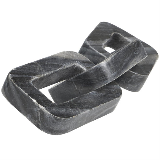Marble 3 Link Chain Sculpture, 14"