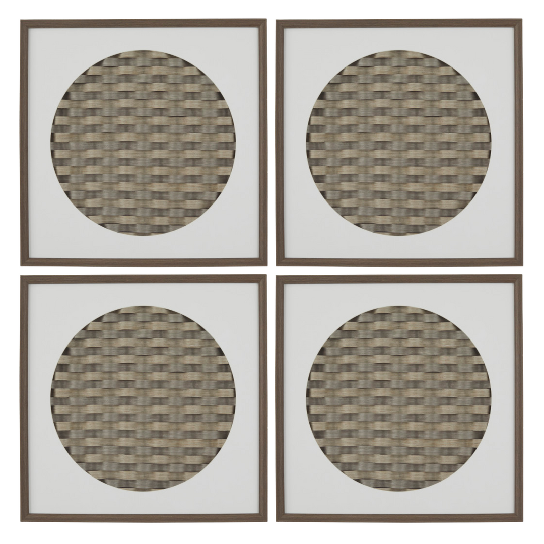 Checkered 3D Geometric Weaved Shadow Box Set