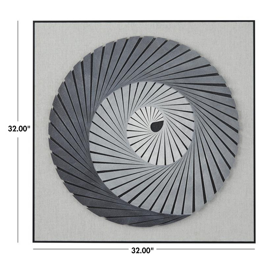 Spiral 3D Geometric Square Shadow Box, 32"