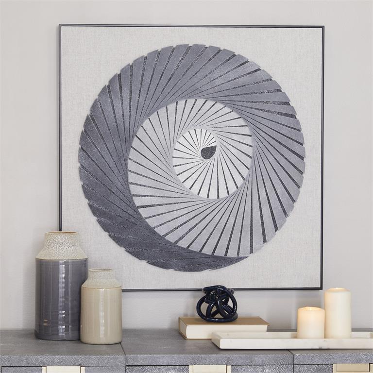 Spiral 3D Geometric Square Shadow Box, 32"